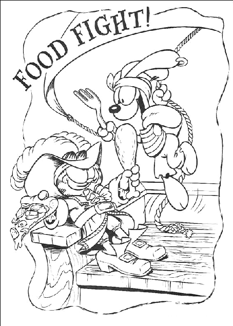 coloriage garfield et les pirates